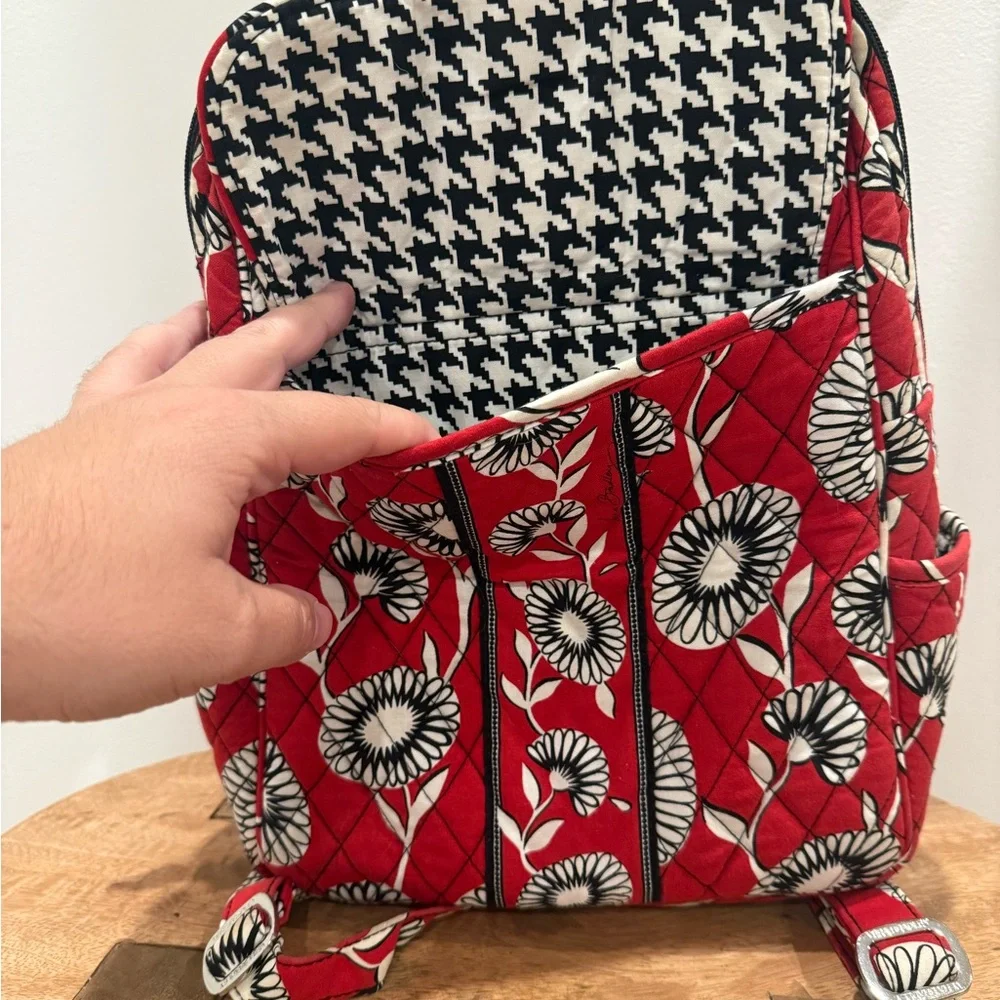 Vera Bradley Red and White Floral Backpack
